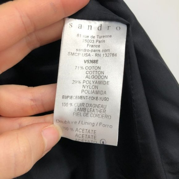 Sandro Valentin Blue and Red Tweed Blazer Jacket leather  shoulder chain details - Picture 7 of 16